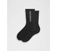 lululemon - Unisex Power Stride Crew Socks Updated Run Graphic - Malla - Color Negro/Blanco - Talla Grande