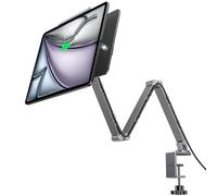 LULULOOK Soporte magnético de Carga inalámbrica para iPad Pro 12.9'' Gen 3/4/5/6th/Air 13 M3/Air 13 M2,Soportes Ajustable Giratorio de 360° para iPad Pro,Aluminio Soporte Incluido el Cable USB C