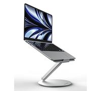 LULULOOK Soporte Portátil, Base Giratoria 360°,Soporte Plegable y Ajustable para Laptop,Soporte de Mesa de Aluminio,para MacBook Pro,Compatible con portátiles de 10 a 17",Plateado