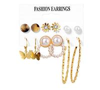 LULUMAIC Jeyry Women Pendientes, Pendientes de Gran tamaño Pendientes de aro de Perlas para Mujeres Twist Big Circle Leopard Fashion Jewelry RESS para Novia, Esposa, Hermana,