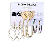 LULUMAIC Jeyry Women Pendientes, Pendientes de Gran tamaño Pendientes de Perlas para Mujeres Twist Pendiendo Pen Big Circle Leopard Fashion Jewelry RESS para Novia, Esposa, Hermana,