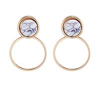 LULUMAIC Jeyry Women Pendientes, Pendientes geométricos de Piedra Blanca Negra Diseño Redondo de Moda Pendientes Punk para la Fiesta de Bodas Presents Presents para Novia, Esposa, Hermana, Hija,
