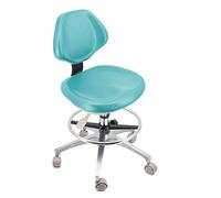 LULUMAIC Silla de Asistente de taburetes de Doctor Ajustable de 360 Grados Rotación con Respaldo y reposapiés Silla Dentista Taburete Doctor PU Cuero, D, XL