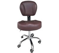 LULUMAIC Silla de sillín Silla rodante: cómoda Silla de Dentista de Cuero PU con Respaldo, Ascensor de Gas Ajustable para salón de Belleza, clínica de masajes, consultorio - Silla giratoria