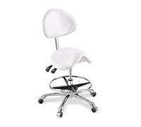 LULUMAIC Silla ergonómica Taburete Giratorio Silla de Silla de Silla de Silla de Silla de Montar con Ruedas para salón, SPA, Masaje, Tatuaje, Dental, Blanco