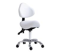 LULUMAIC Taburete de Silla de Montar sobre Ruedas Taburete Ajustable Giratorio, Silla de Taburete de Belleza con Apoyo Trasero, Taburete ergonómico de Silla de Silla de Montar