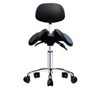 LULUMAIC Taburete ergonómico de sillín PU Cuero con Soporte Trasero Silla de Dentista Taburete de Silla de Montar Ajustable para la Oficina de salón de Laboratorio del Hospital, un