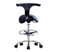 LULUMAIC Taburete ergonómico de sillín PU Cuero con Soporte Trasero Silla de Dentista Taburete de Silla de Montar Ajustable para la Oficina de salón de Laboratorio del Hospital, c
