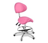 LULUMAIC Taburete ergonómico Silla giratoria Silla de Silla de Montar Rolling Tabures Ajustables con Ruedas para salón, SPA, Masaje, Tatuaje, Dental, Rosa