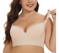 LULUMAIC TOSOFT Sujetadores Fajas con Soporte para la Espalda de Alta Compresión para Mujer, Tallas Grandes, Copa Completa, Camisola con Levantamiento, Bralette, Corsé (Color : Skin, Size : 100/44E)