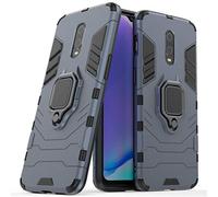 LuluMain Compatible con 1+7, 1+6T Funda, Anillo Metálico Sujeción Soporte Antichoque Caja (Funciona con el Montaje de Coche Magnético) Doble Capa Case Carcasa para OnePlus 7, OnePlus 6T (Azul Marino)