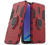 LuluMain Compatible con 1+7, 1+6T Funda, Anillo Metálico Sujeción Soporte Antichoque Caja (Funciona con el Montaje de Coche Magnético) Doble Capa Case Carcasa para OnePlus 7, OnePlus 6T (Rojo)