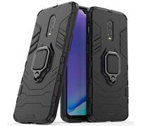 LuluMain Compatible con 1+7, 1+6T Funda, Anillo Metálico Sujeción Soporte Antichoque Caja (Funciona con el Montaje de Coche Magnético) Doble Capa Case Carcasa para OnePlus 7, OnePlus 6T (Negro)