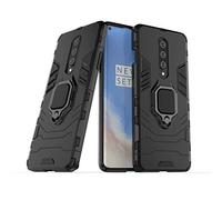 LuluMain Compatible con 1+8 (5G) Funda, Anillo Metálico Sujeción Soporte Antichoque Caja (Funciona con el Montaje de Coche Magnético) Doble Capa Case Carcasa para OnePlus 8 (Negro)