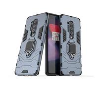 LuluMain Compatible con 1+8 Pro (5G) Funda, Anillo Metálico Sujeción Soporte Antichoque Caja (Funciona con el Montaje de Coche Magnético) Doble Capa Case Carcasa para OnePlus 8 Pro (Azul Marino)