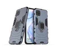 LuluMain Compatible con Huawei P40 Lite, Nova 7i, Nova 6 SE Funda, Anillo Metálico Sujeción Soporte Antichoque Caja (Funciona con el Montaje de Coche Magnético) Doble Capa Case Carcasa (Azul)