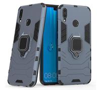 LuluMain Compatible con Huawei Y9 (2019) Funda, Anillo Metálico Sujeción Soporte Antichoque Caja (Funciona con el Montaje de Coche Magnético) Doble Capa Case Carcasa para Huawei Y9 2019 (Azul Marino)