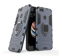 LuluMain Compatible con Mi A1 Funda, Anillo Metálico Sujeción Soporte Antichoque Caja (Funciona con el Montaje de Coche Magnético) Doble Capa Case Carcasa para Xiaomi Mi A1, Mi 5X (Azul Marino)