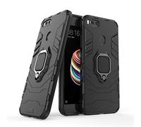 LuluMain Compatible con Mi A1 Funda, Anillo Metálico Sujeción Soporte Antichoque Caja (Funciona con el Montaje de Coche Magnético) Doble Capa Case Carcasa para Xiaomi Mi A1, Mi 5X (Negro)
