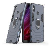 LuluMain Compatible con Mi MAX 3 Funda, Anillo Metálico Sujeción Soporte Antichoque Caja (Funciona con el Montaje de Coche Magnético) Doble Capa Case Carcasa para Xiaomi Mi Max3 (Azul Marino)