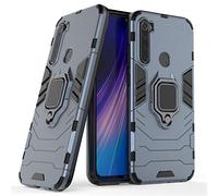 LuluMain Compatible con Redmi Note 8 Funda, Anillo Metálico Sujeción Soporte Antichoque Caja (Funciona con el Montaje de Coche Magnético) Doble Capa Case Carcasa para Xiaomi Redmi Note8 (Azul Marino)