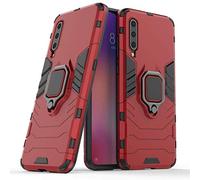 LuluMain Compatible con Xiaomi Mi 9 Funda, Anillo Metálico Sujeción Soporte Antichoque Caja (Funciona con el Montaje de Coche Magnético) Doble Capa Case Carcasa para Xiaomi Mi9 (Rojo)