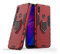 LuluMain Compatible con Xiaomi Redmi 7, Redmi Y3 Funda, Anillo Metálico Sujeción Soporte Antichoque Caja (Funciona con el Montaje de Coche Magnético) Doble Capa Case Carcasa (Rojo)