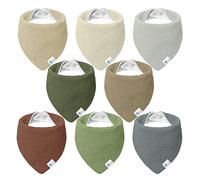 lulumoon Babero de Muselina Babero para Bebé: Pañuelo Triangular para Bebé niña y niño, 100% Algodón (A-Forest)