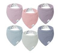 lulumoon Babero Pañuelo Triángulo Bebé Pañuelo Muselina Bebé para Niño y Niña (6 piezas, unicornio de ensueño)