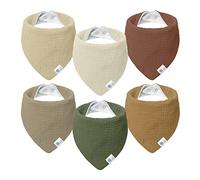 lulumoon Babero Pañuelo Triángulo Bebé Pañuelo Muselina Bebé para Niño y Niña (6 piezas, Valle)