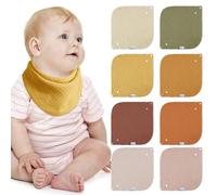 lulumoon Bebe Baberos de 100% Algodón Muselina, Baberos para Bebé Niño Niña Unisexo 8 Paquetes (Arce)