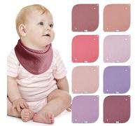 lulumoon Bebe Baberos de 100% Algodón Muselina, Baberos para Bebé Niño Niña Unisexo 8 Paquetes (Crema)