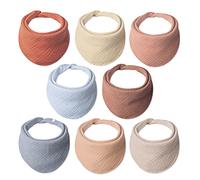 lulumoon Bebe Baberos de 100% Algodón Muselina, Baberos para Bebé Niño Niña Unisexo 8 Paquetes (Tierra)