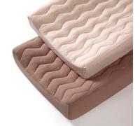 lulumoon Funda para cambiador de muselina: funda acolchada de algodón para bebé, sábanas suaves para niños y niñas