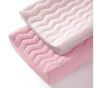 lulumoon Funda para cambiador de muselina: funda acolchada de algodón para bebé, sábanas suaves para niños y niñas