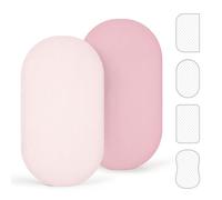 lulumoon Juego de 2 sábanas bajeras ajustables de algodón de muselina: cochecito de bebé, sábana bajera, funda de colchón para cuna y cuna auxiliar, 90 x 40 cm (clavel rosa)