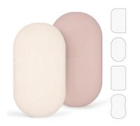 lulumoon Juego de 2 sabanas Cuna Ajustables para niños, Sabana Bajera 100% algodón de Muselina, 90 x 40 cm, Sabana Bajera Cuna para Cuna de Viaje (Crema Arena)