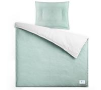 lulumoon Juego de Ropa de Cama Infantil de Muselina, 100 x 135 cm, Funda nórdica de 100 x 135 cm y Funda de Almohada de 40 x 60 cm, de algodón, Ligera y cómoda, Color Crema y Arena, 80 x 80 + 35 x 40