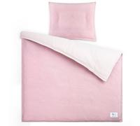 lulumoon Juego de Ropa de Cama Infantil de Muselina, 100 x 135 cm, Funda nórdica de 100 x 135 cm y Funda de Almohada de 40 x 60 cm, de algodón, Ligera y cómoda, Color Crema y Arena, 80 x 80 + 35 x 40