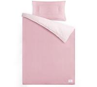 lulumoon Juego de Ropa de Cama Infantil de Muselina de 100 x 135 cm, Funda nórdica de 100 x 135 cm y Funda de Almohada de 40 x 60 cm, de algodón, Ligera y cómoda, Color Gris y Verde, 100 x 135 + 40 x