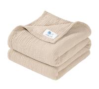 lulumoon Manta de Muselina para Bebé - UnisexManta de Bebé para Niños Cómodo Cochecito Manta 120x120cm(Blanco)