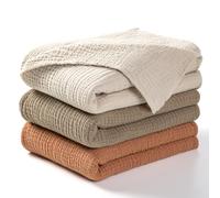 lulumoon Muselina Manta Swaddle Bebé -Manta de algodón Suave para bebé Manta de recepción Neutral 3Pack (Oliva)
