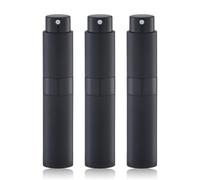 Lulupack 10ml Atomizador de perfume, Botella de Spray de Viaje Para Colonia, Pulverizador Portátil Recargable (3 piezas, Negro)