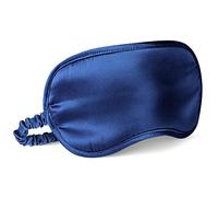 LULUSILK Venda para los ojos con banda elástica / gorro para dormir toda la noche, viajar, tomar una siesta, súper suave y 100% seda 21*10.5cm Azul Marino