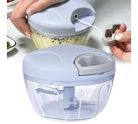 LULUWA Picador Manual de Alimentos, Procesador o Rebanador Manual de Cocina para Verduras Carne Frutas Frutos Secos Ajo Cebolla Pimientos (Azul)