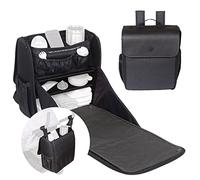 Lulyboo Mochila para pañales, armario abierto completo y estación de cambio acolchada, cesta extraíble con dos soportes para bebidas y almacenamiento en ángulo para teléfono celular para fácil