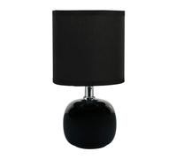 LUM&CO Lámpara Bola cerámica. E14, Negra, 14 x 21 cm