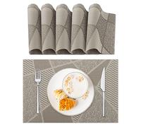 Lumaca Juego de 6 Manteles Individuales Lavables, Salvamanteles Individuales en 70% PVC y 30% Poliéster, Fácil Limpieza, Antideslizante, Resistente al Calor, para Mesa de Cocina,Marrón