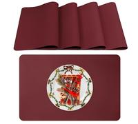 Lumaca Manteles Individuales Lavables, Juego de 4 Salvamanteles Individuales, Resistentes al Calor, Antideslizantes, para Mesa de Cocina y Restaurantes,Rojo