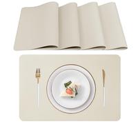 Lumaca Manteles Individuales Lavables, Juego de 4 Salvamanteles Individuales, Resistentes al Calor, Antideslizantes, para Mesa de Cocina y Restaurantes,Beige